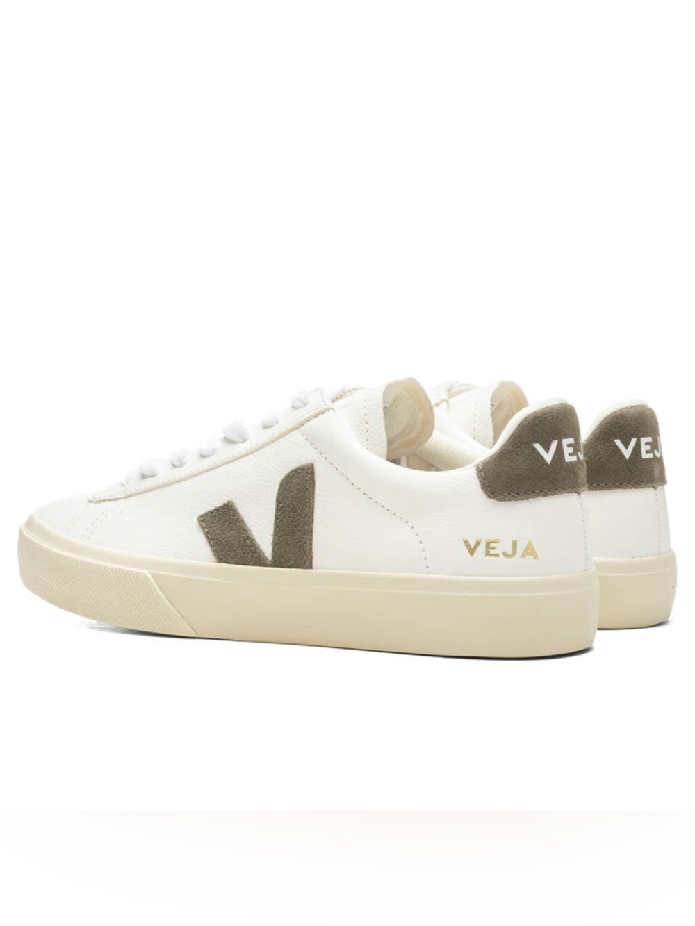 Veja Women’s Campo Chromefree Low-Top Sneaker in white/kaki - Picture 3 of 15
